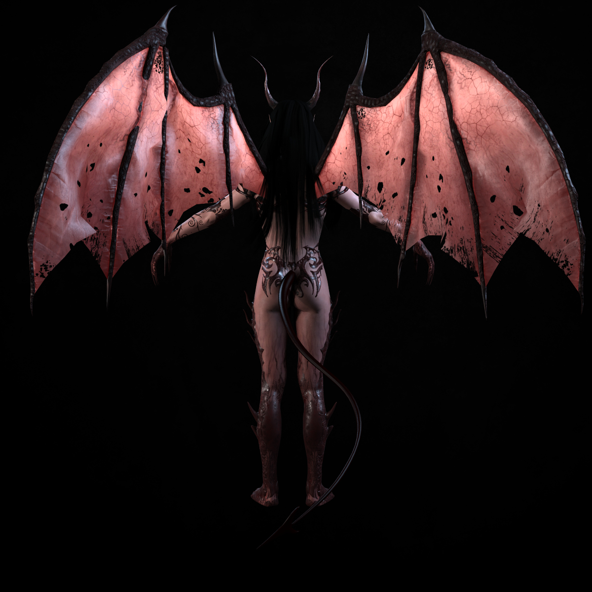 3d Succubus Rigged Model