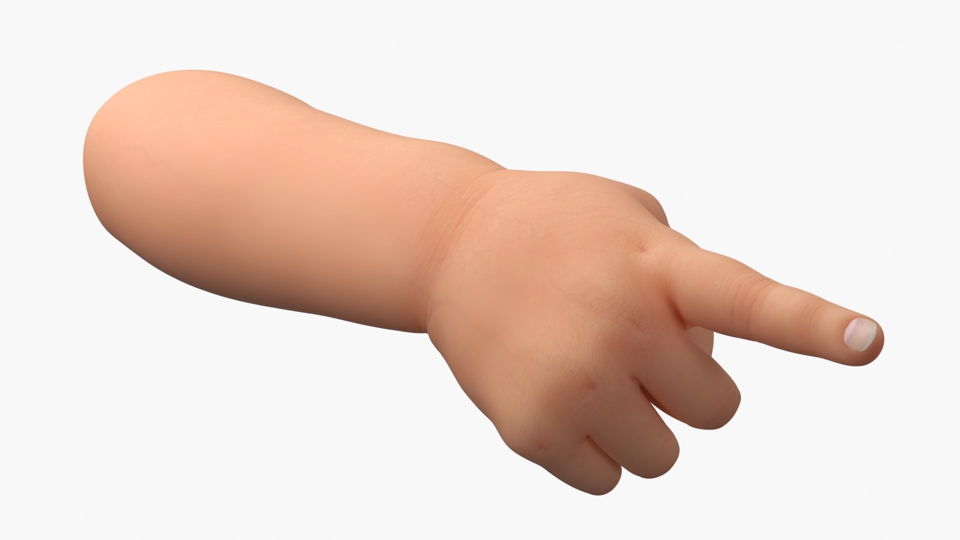 Caucasian Baby Hand with Pointing Finger 3D model preview