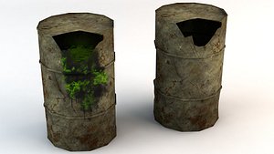 Broken Low Poly Barrels
