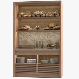 3D Bread Serving Shelf Stocked