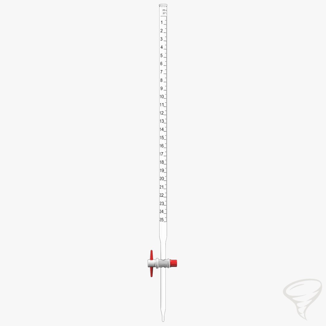 Straight Stopcock Burette 3d Model
