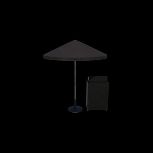 podium with Umbrella 3D model
