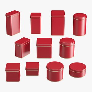 3D containers tins set