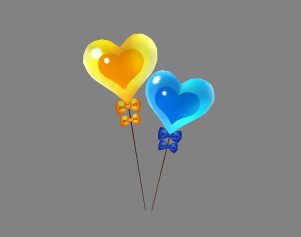 3D Cartoon love balloon - a heart-shaped balloon - TurboSquid 1739825