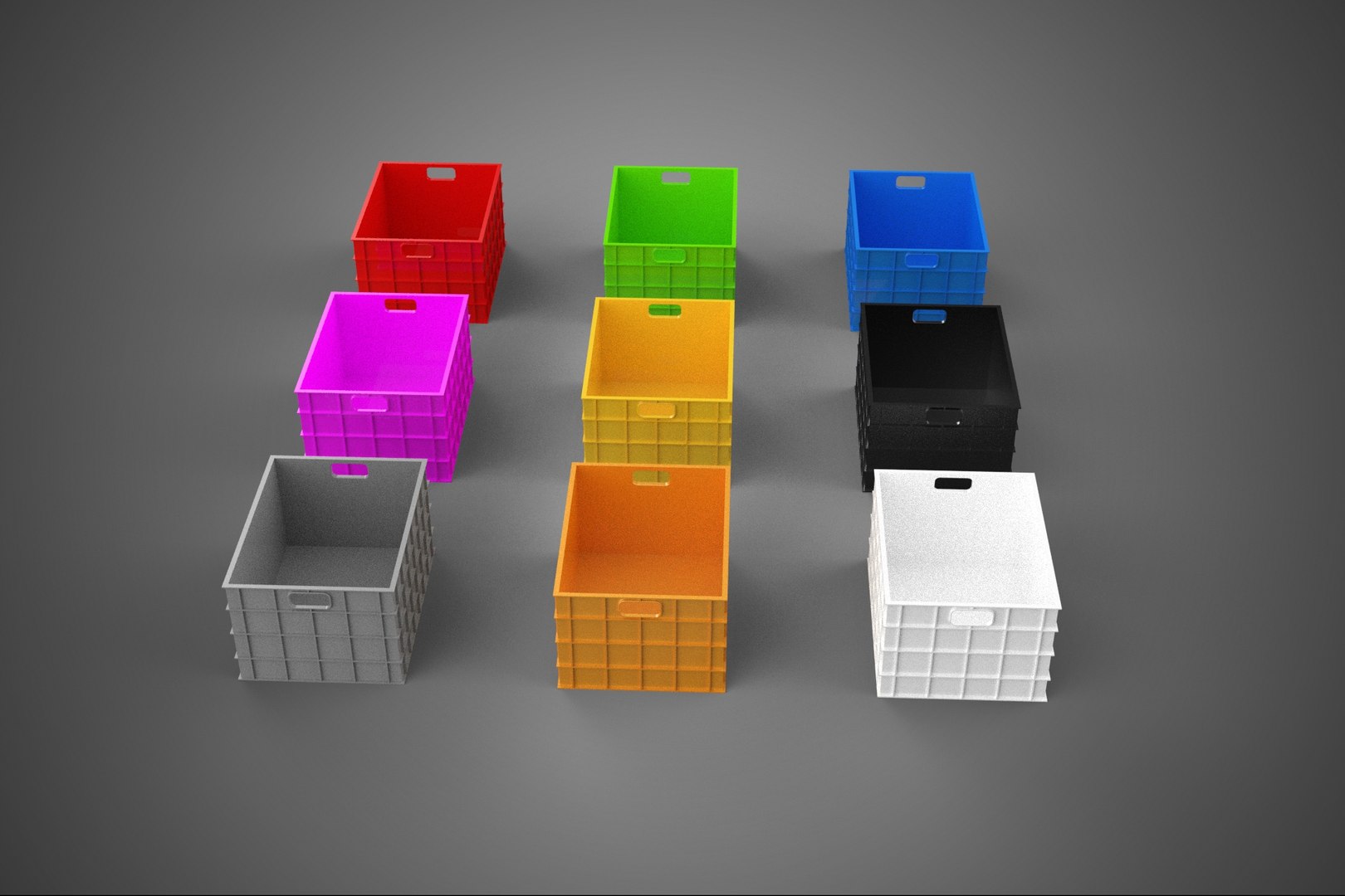 3D COLLECTION STANDARD COLORFUL PLASTIC CRATE BOX CONTAINER STORAGE ...