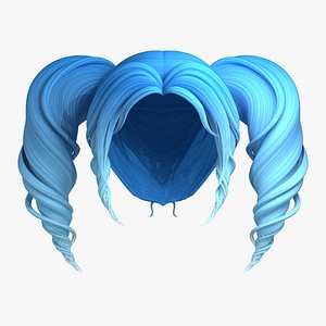 Curly Pigtails Poly Hair