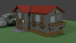 Low-Poly Farm  House 3D Model 3D model