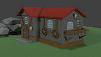 Low-Poly Farm  House 3D Model