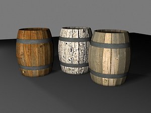 3ds wooden barrels