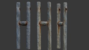 Rusty Metal Fence Post 3D model
