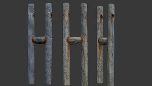 Rusty Metal Fence Post