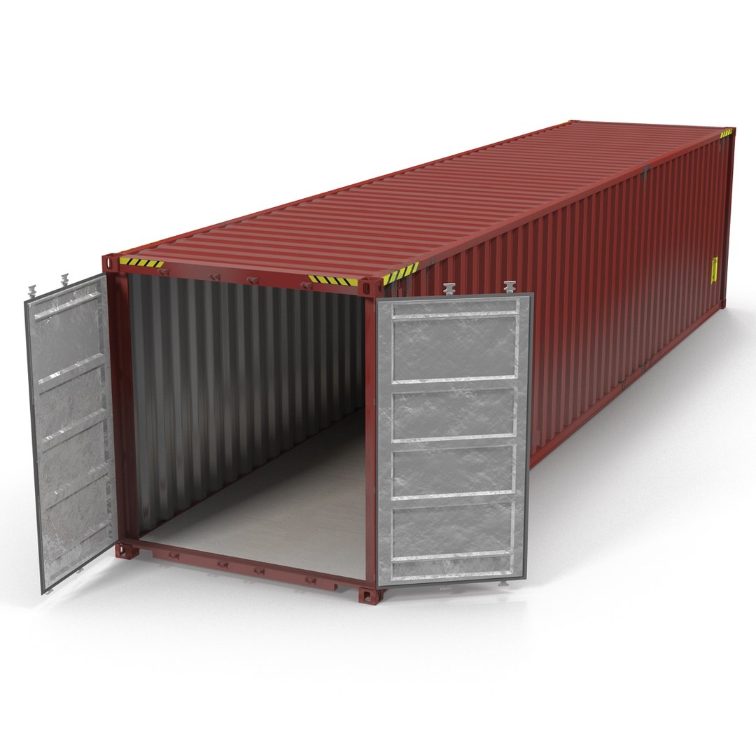 40 ft ISO Container Red 3D Model preview