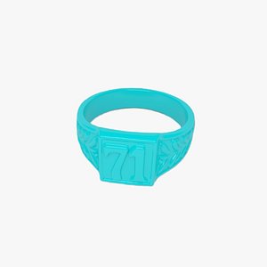 3D Sky Blue Plastic Ring 71 3D Model