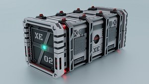 3D model Sci-fi futuristic container lowpoly PBR