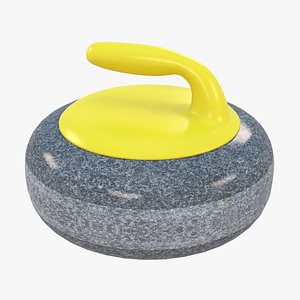 3D Curling Stone - Yellow