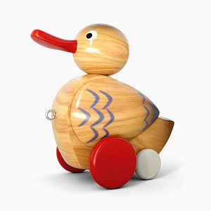 3D Vintage Wooden Duck Toy