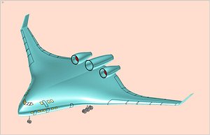 hybrid aerodynamics transport aircraft 3d 3ds