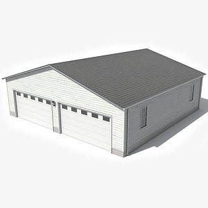 Residential House Garage 2 PBR Low Poly 3D