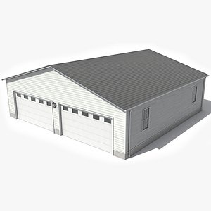Residential House Garage 2 PBR Low Poly