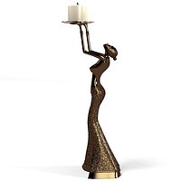 statue home decor woman candlestick resin sculpture Gallay modern contemporary asian oriental african art