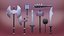 3D model Medieval Weapons and Viking Character