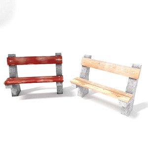 3d concrete bench model