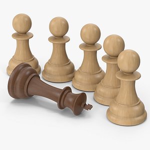 3D Chess Pawns Defeat King