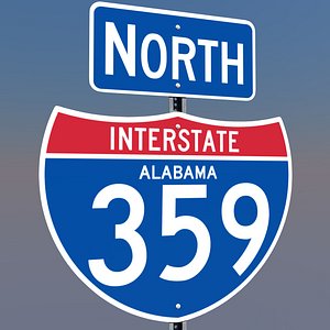 3D Alabama Interstate 359 Signs