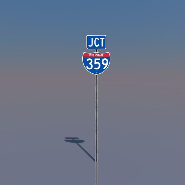 3d interstate 359 signs model