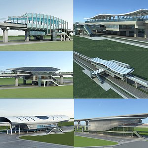 Light Rail Station Collection 01 model