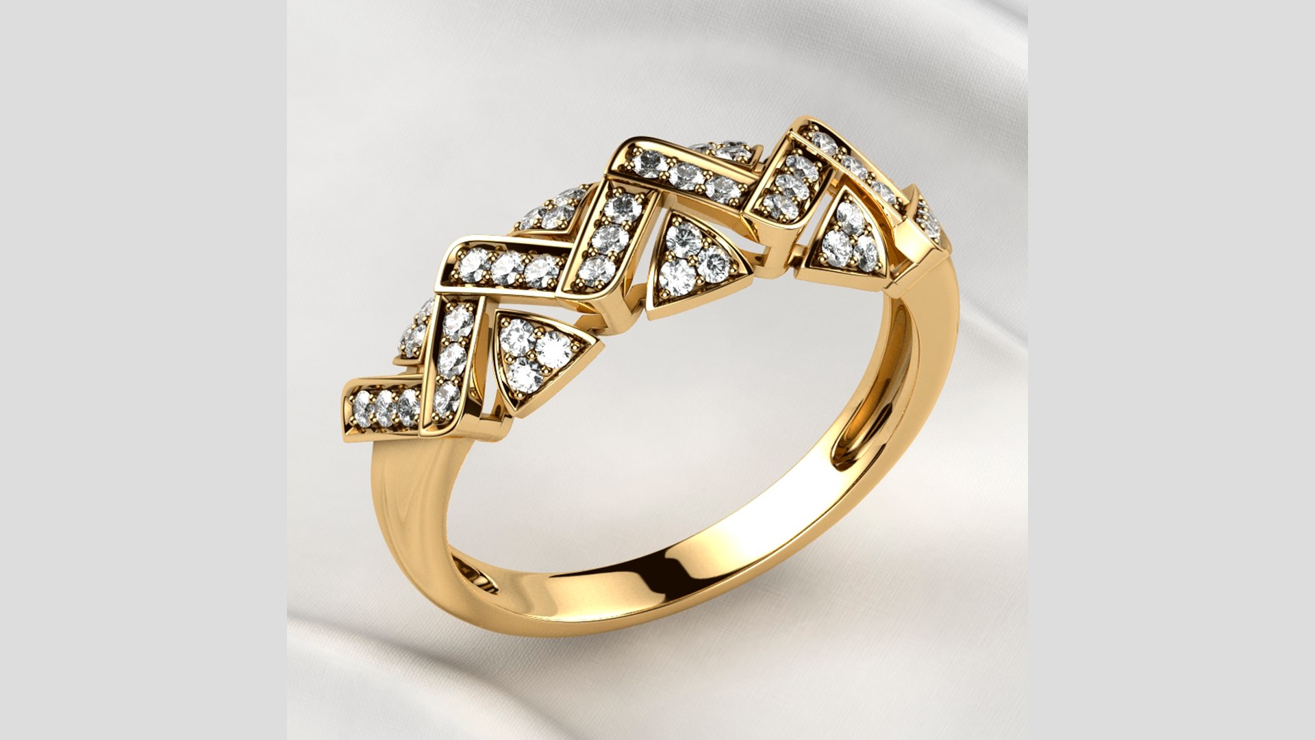 3D Geometry Pattern Fashion Gold Ring model - TurboSquid 1825332