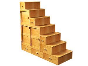stair cabinet tansu 3D model