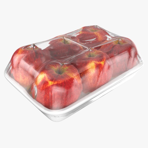 3D Red Apple Wrapped Package model