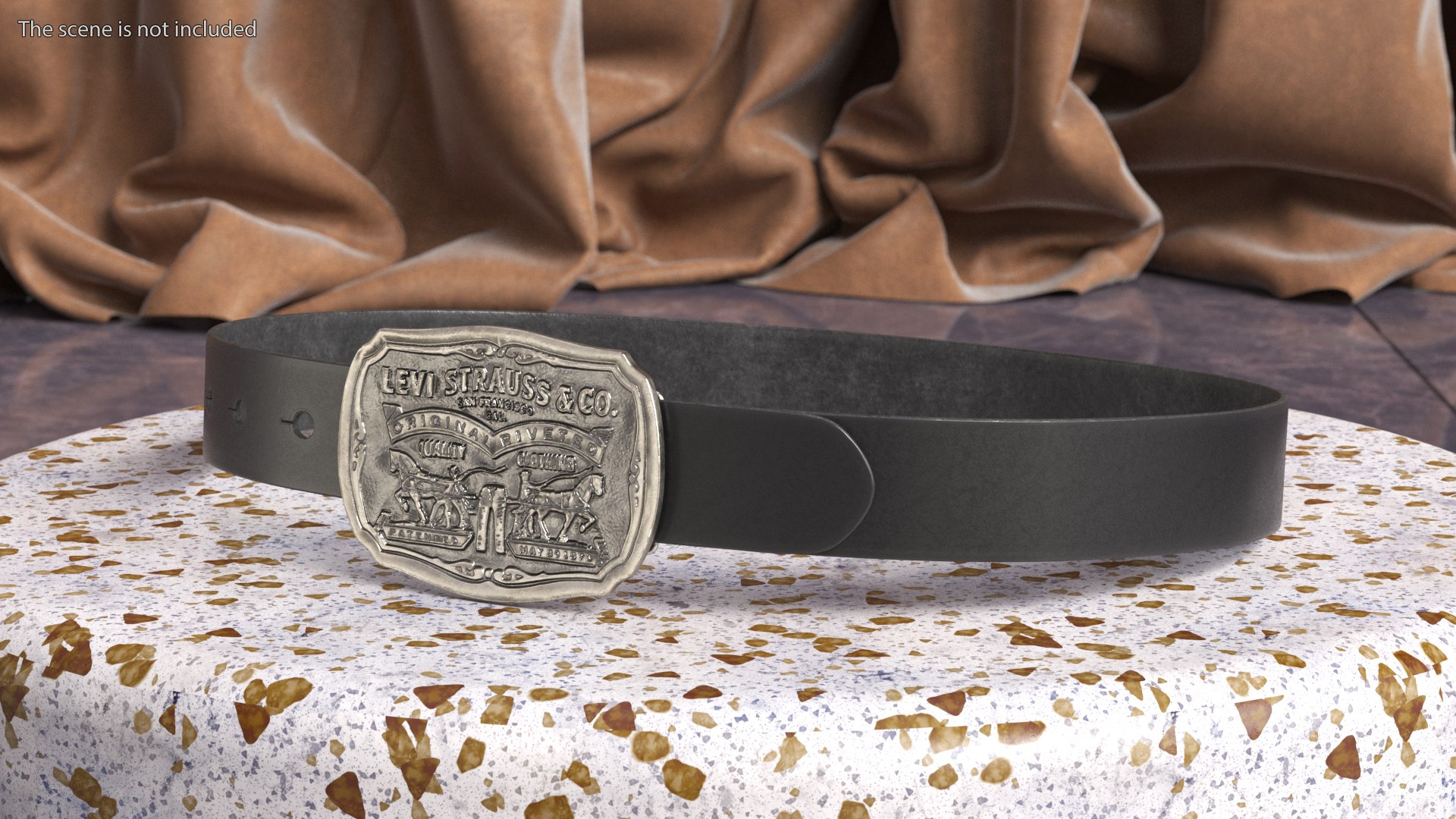 3D Levis Belt With Plaque Buckle Model - TurboSquid 2040357