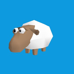obj funny cartoon sheep