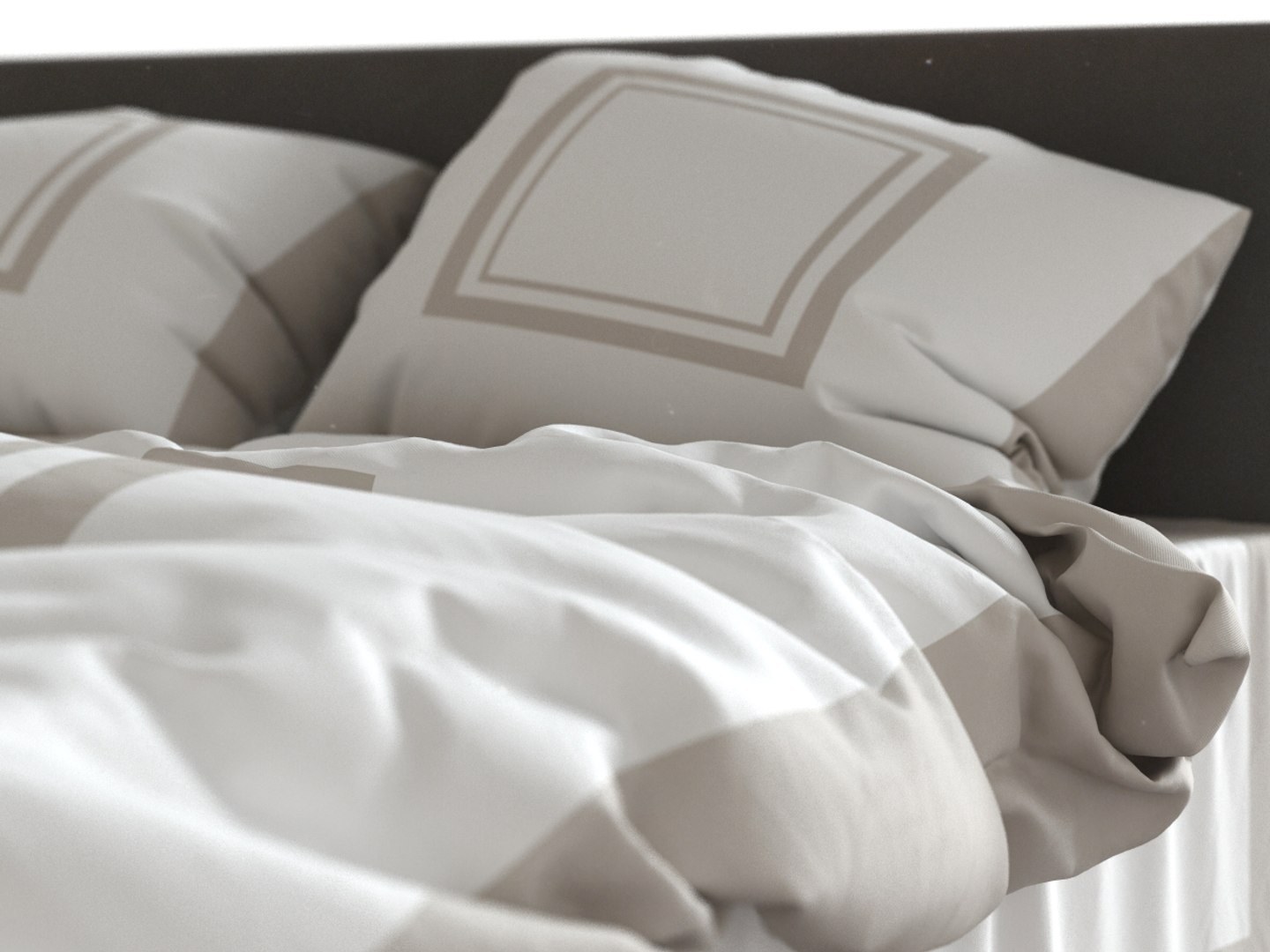 3d Model Of Realistic Linens Bed