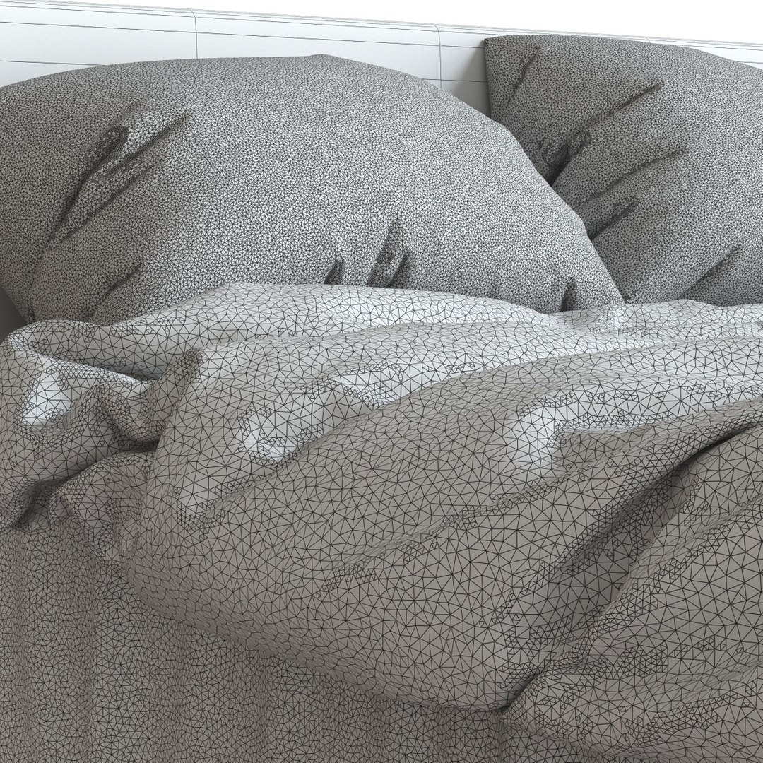 3d Model Of Realistic Linens Bed