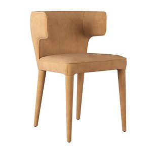3D RH NICOLA WING VEGAN LEATHER DINING ARMCHAIR