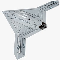 Northrop Grumman X-47B UCAS-D Drone Flying Pose PBR