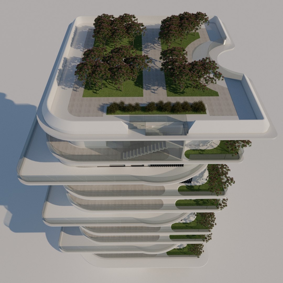Modern Office Building 3D Model - TurboSquid 1719299