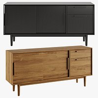 Tate Black Wood Storage Media Console
