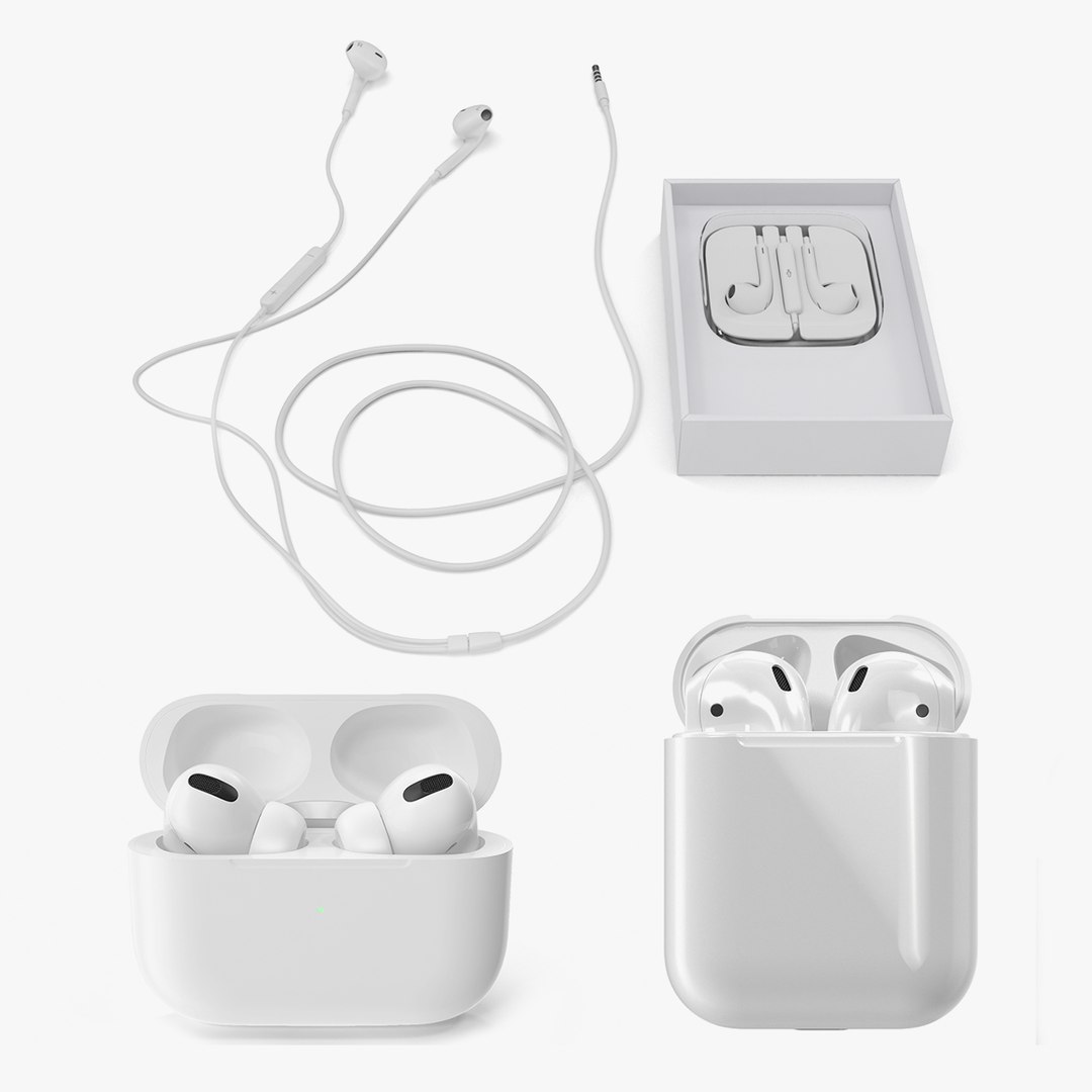 Apple EarPods Collection 2 3D model preview