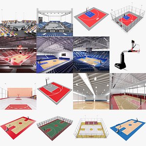 3D Basketball bundle 01 model