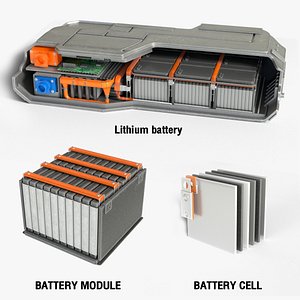 3D Lithium Battery  Cutaway