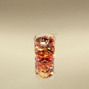3D Cocktail Old Fashion