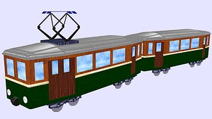 3D tram light rail old model