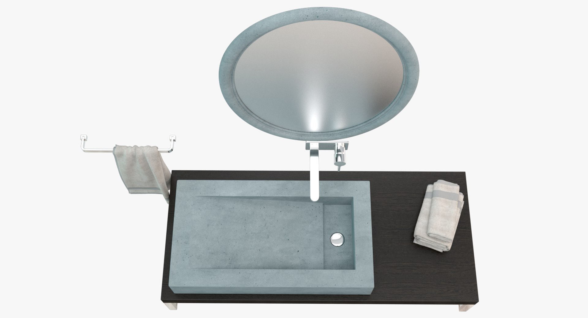 Concrete washbasin sink 3D model - TurboSquid 1394294