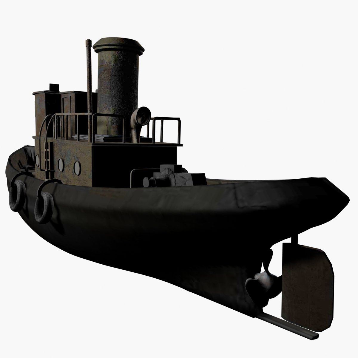 old tug vessel 3d model