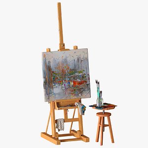 Artist set with easel model