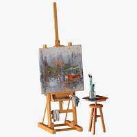 Artist set with easel